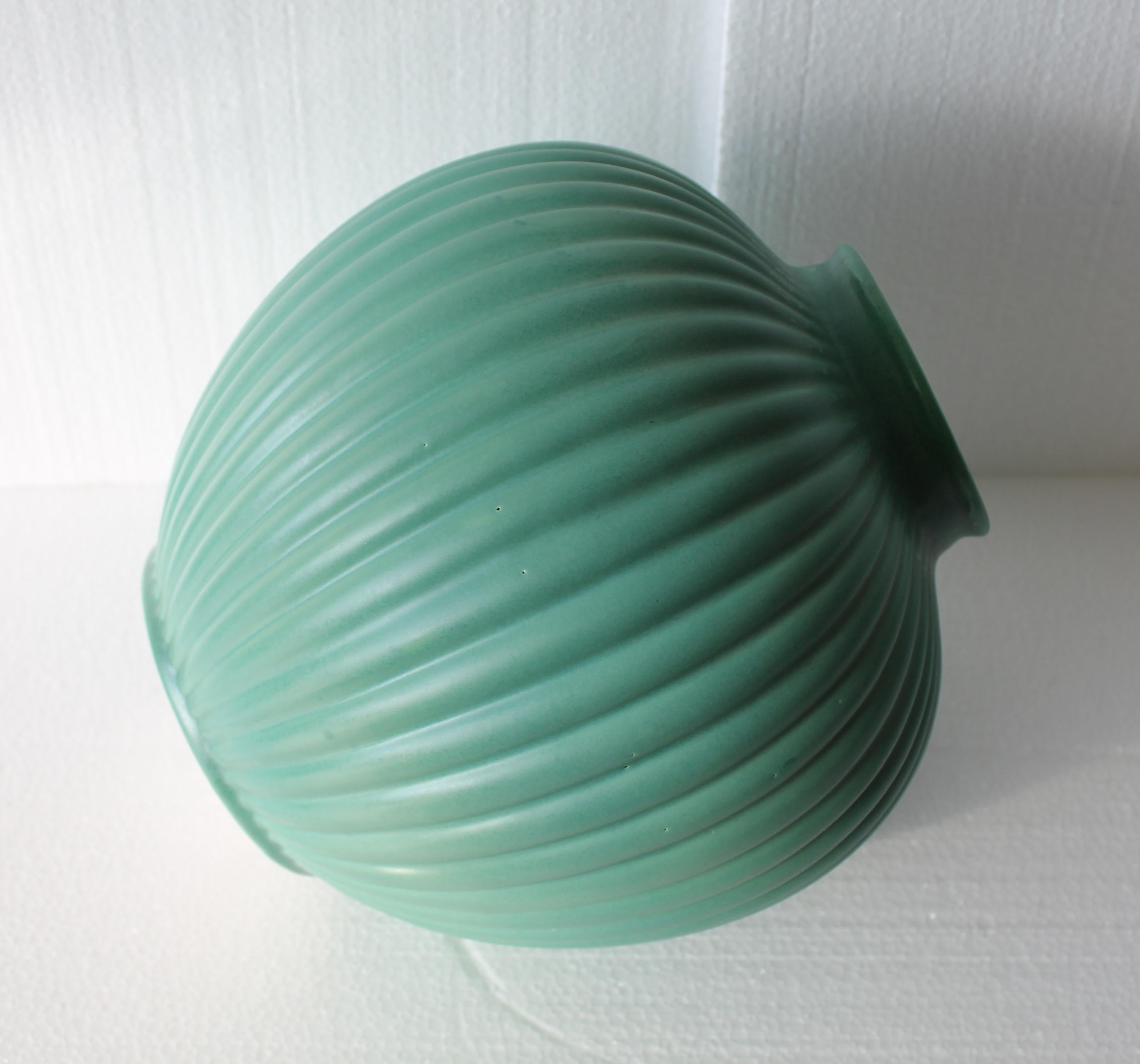 Mid-Century Modern Richard Ginori Green Ceramic Vase by Giovanni Gariboldi, Italy 1950s