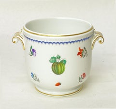 Richard Ginori Hand-Painted Fruits & Flowers Porcelain Cachepot Jardinière
