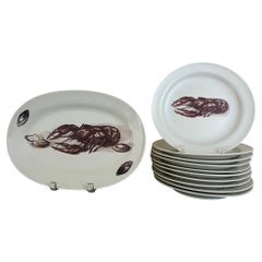 Richard Ginori Italian Lobster Service, Set of 11, c. 1970's