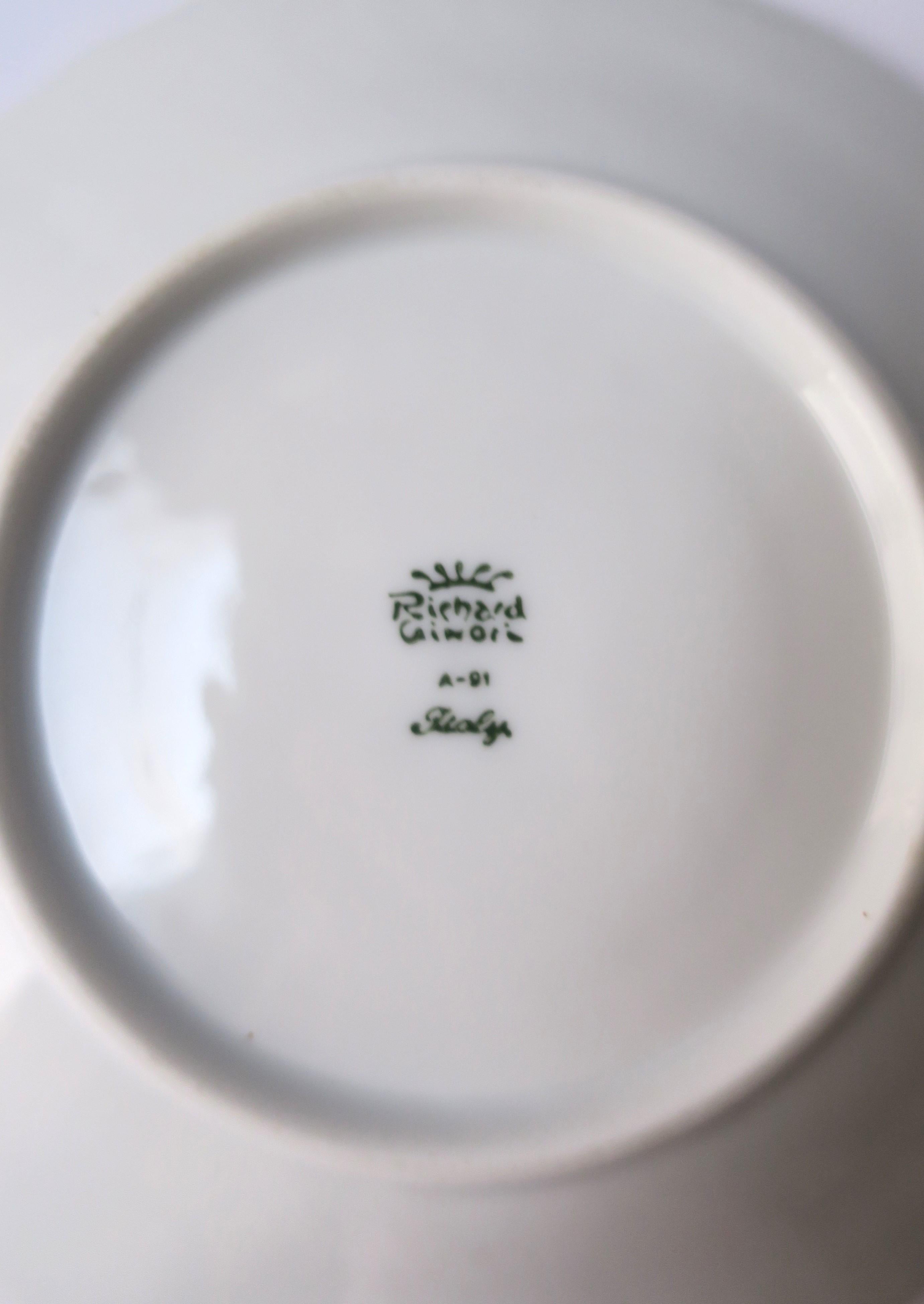 Richard Ginori Italian Porcelain Coffee or Tea Cup & Saucer, 1991 For Sale 7