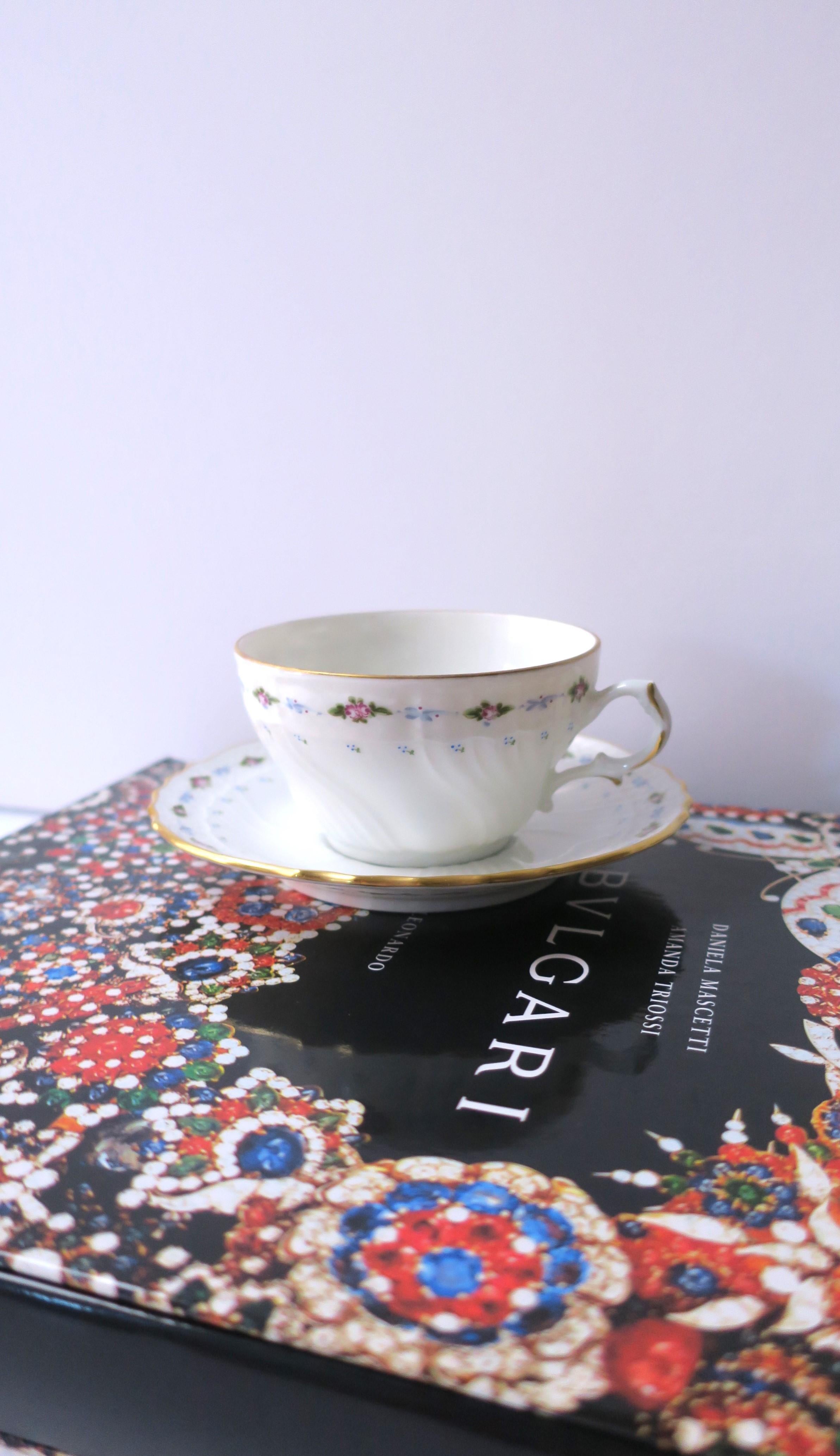 Richard Ginori Italian Porcelain Coffee or Tea Cup & Saucer, 1991 For Sale 1