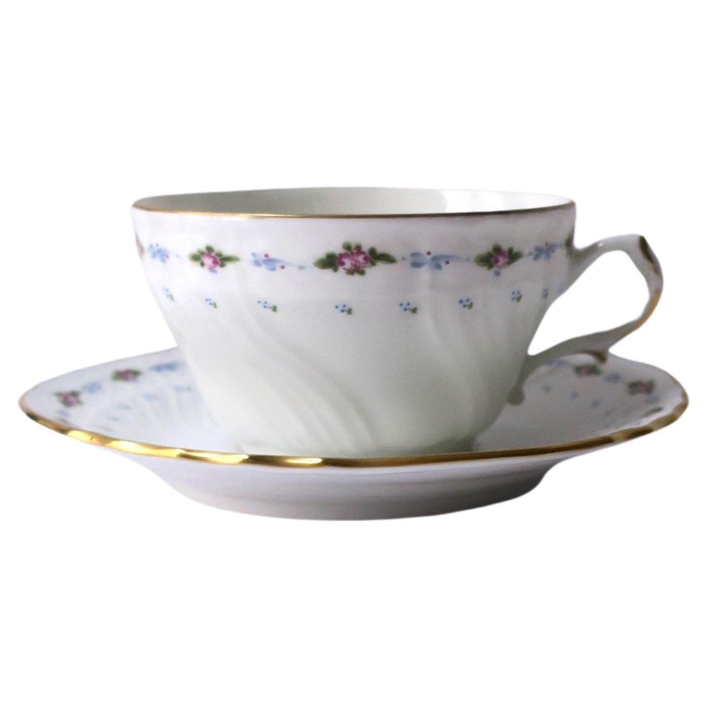 Richard Ginori Italian Porcelain Coffee or Tea Cup & Saucer, 1991 For Sale