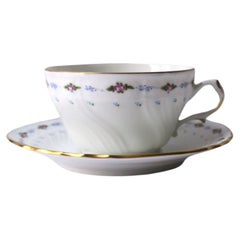 Tasse à café ou thé et soucoupe en porcelaine italienne Richard Ginori, 1991