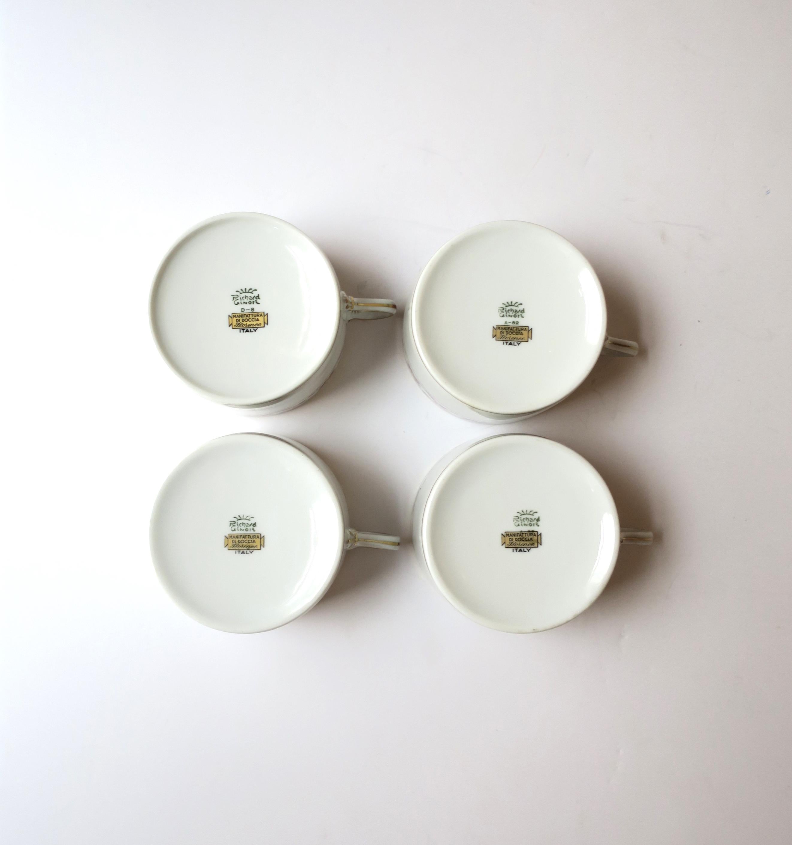 Richard Ginori Italian Porcelain Coffee or Teacups, Set of 4 For Sale 3