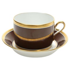 Tazza da caffè e tè in porcellana italiana Richard Ginori Brown e oro 1 di 17 disponibili