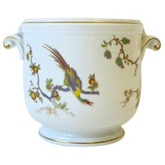 Richard Ginori Italian Porcelain Plant Cachepot Jardiniere with Bird Design