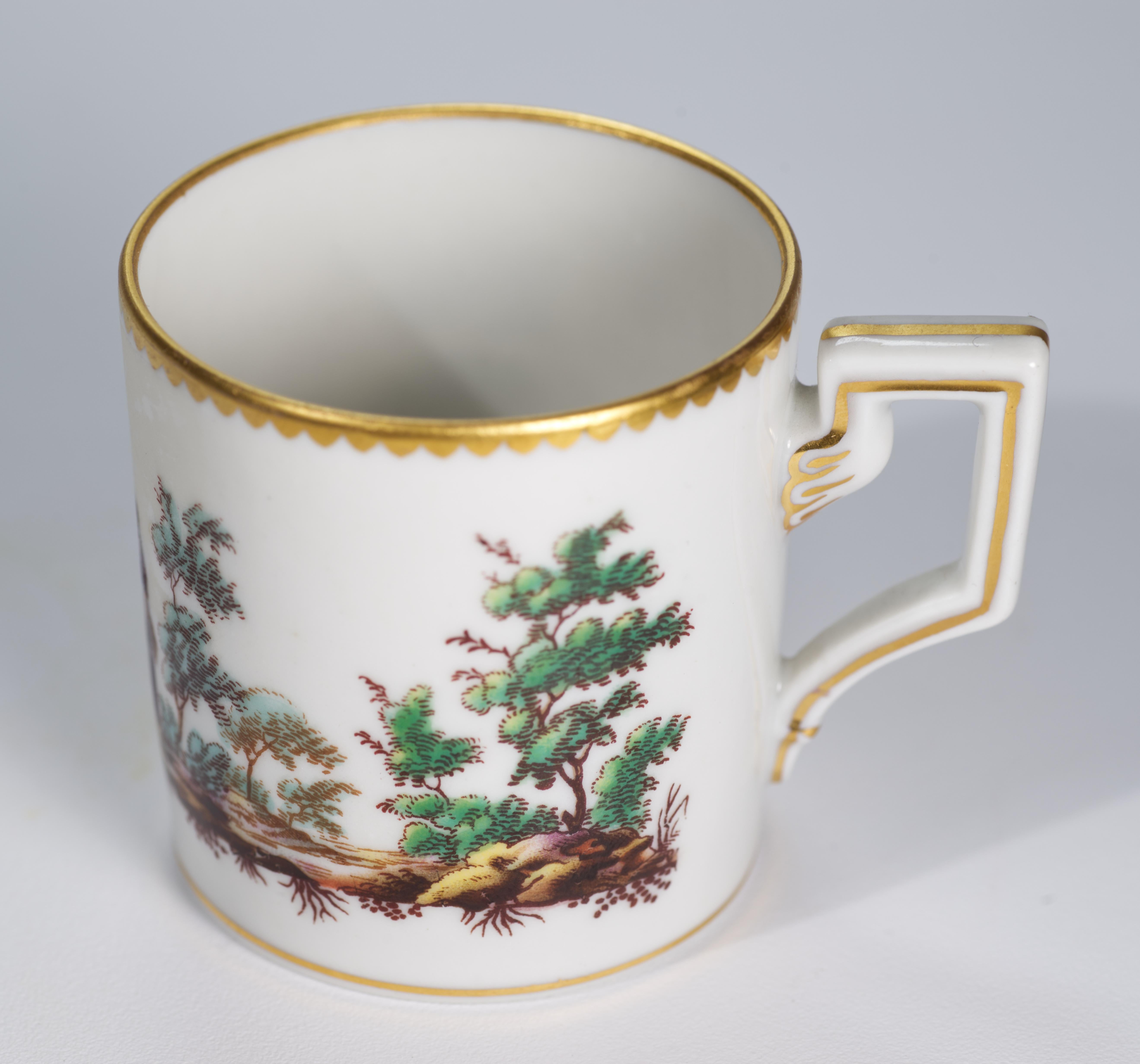 Demitasse-Tasse und Untertasse-Set „Italian Scene“ von Richard Ginori, Italien, Mantua, Demitasse im Angebot 2