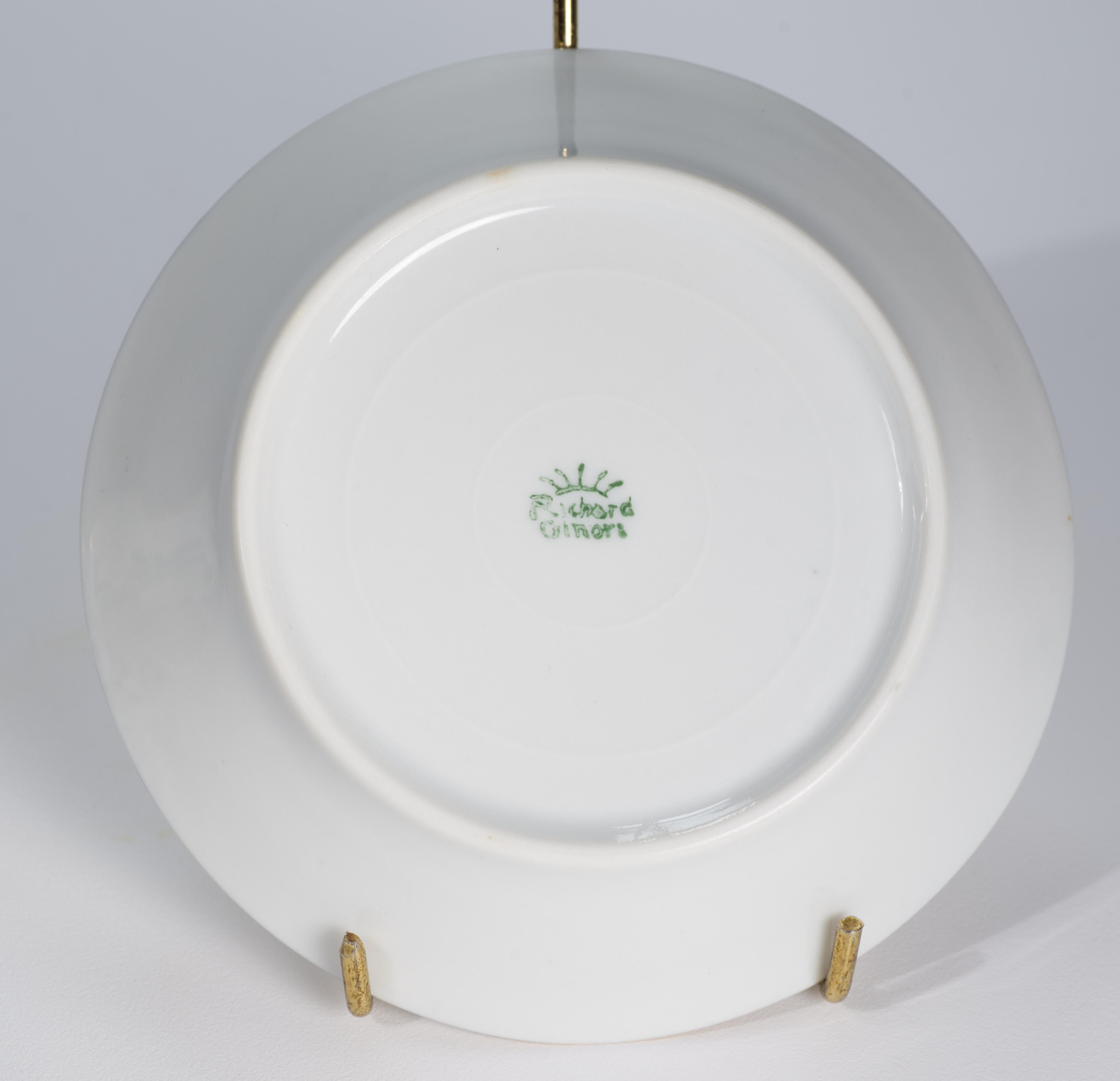 Demitasse-Tasse und Untertasse-Set „Italian Scene“ von Richard Ginori, Italien, Mantua, Demitasse (Glasiert) im Angebot