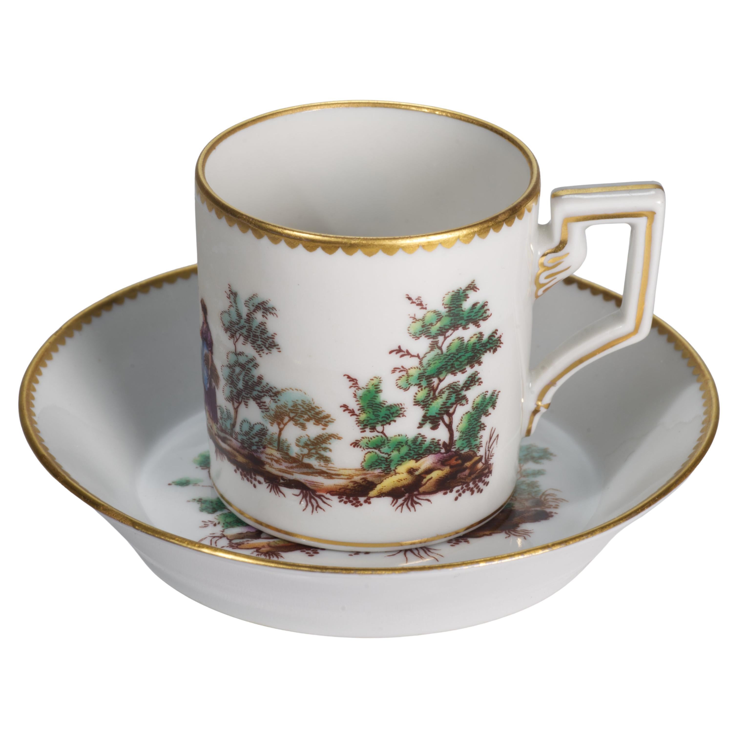 Demitasse-Tasse und Untertasse-Set „Italian Scene“ von Richard Ginori, Italien, Mantua, Demitasse im Angebot
