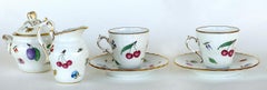Richard Ginori 'Italy' "Perugia" Lidded Sugar Bowl, Creamer, Cups and Saucers