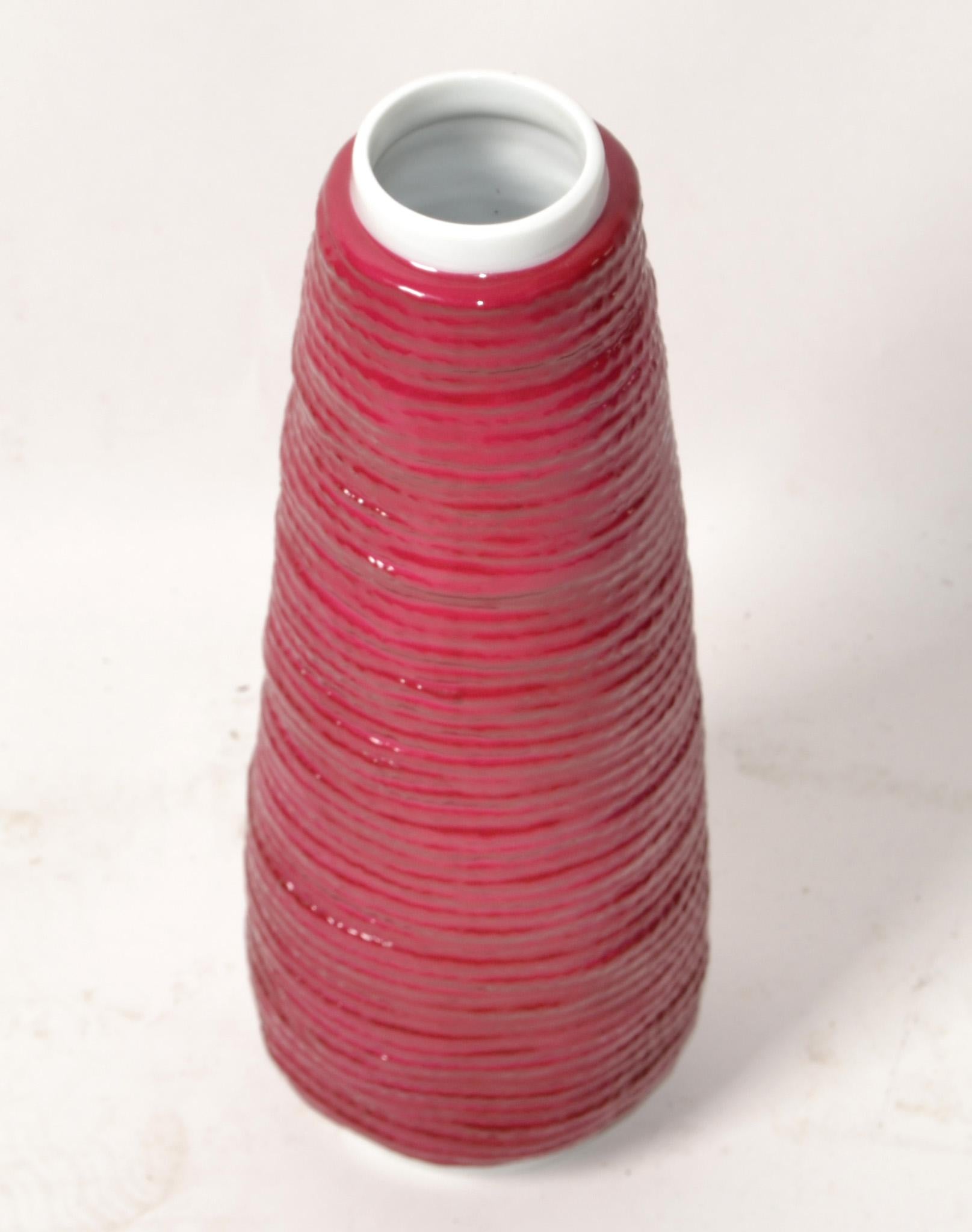 Richard Ginori Italy Porcelain Pink Rope Vase Cordonetto Missoni Home Coastal For Sale 4