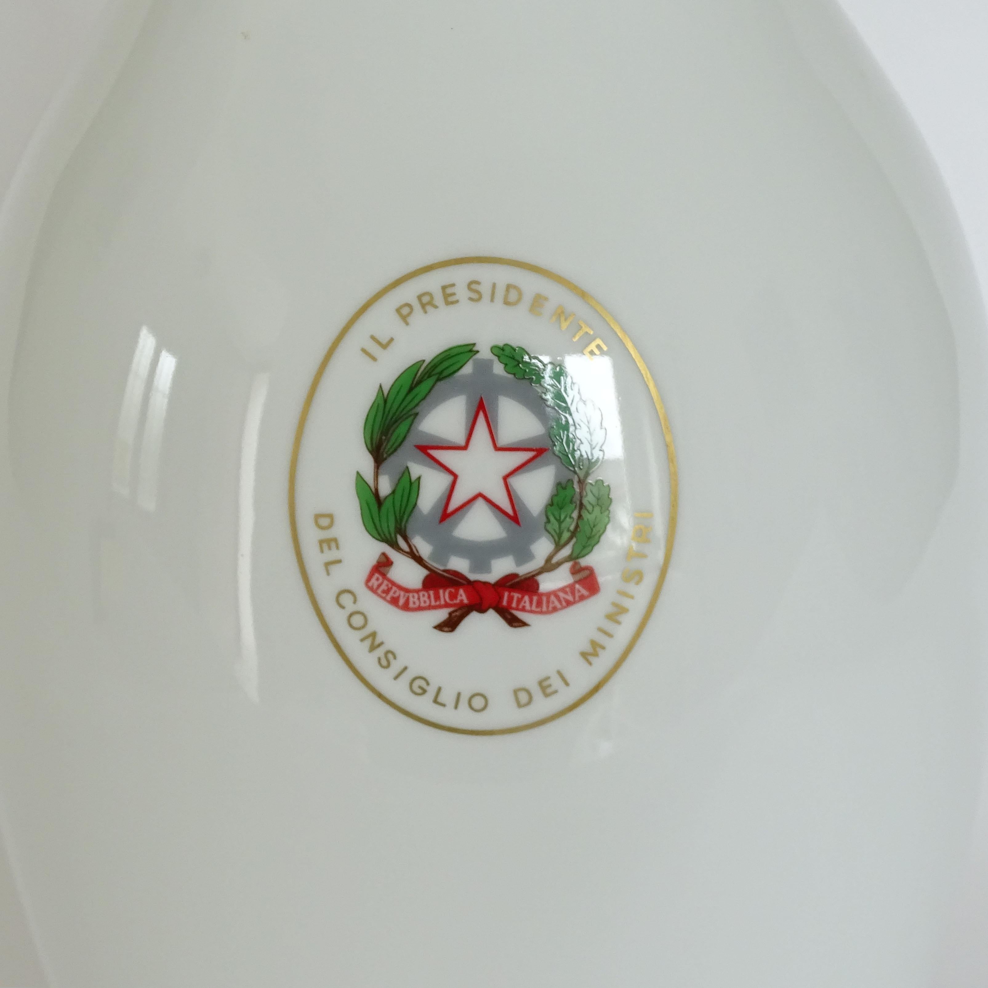 Late 20th Century Richard Ginori Large Vase with the Italian Prime Minister Stem, Italy 1980s For Sale