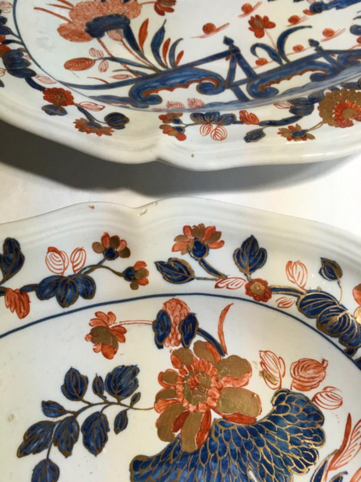 Italy Richard Ginori Mid-18th Century Pair of Porcelain Trays or Serving Dishes 7