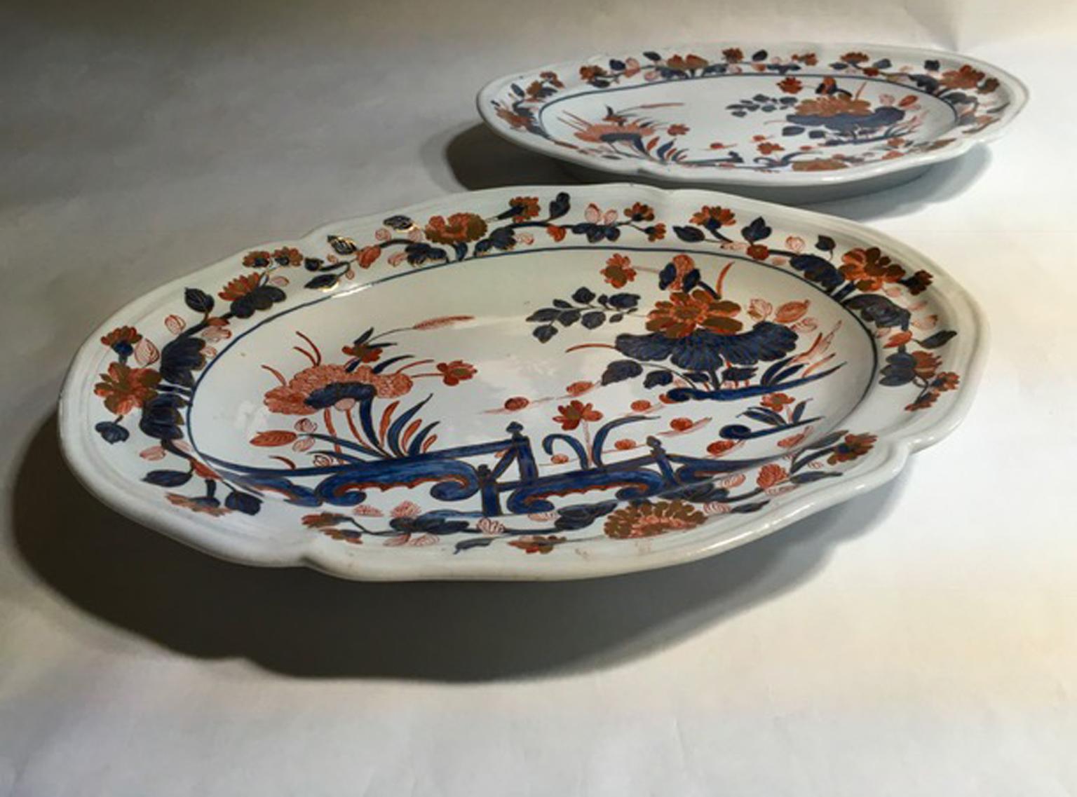 Italy Richard Ginori Mid-18th Century Pair of Porcelain Trays or Serving Dishes 8