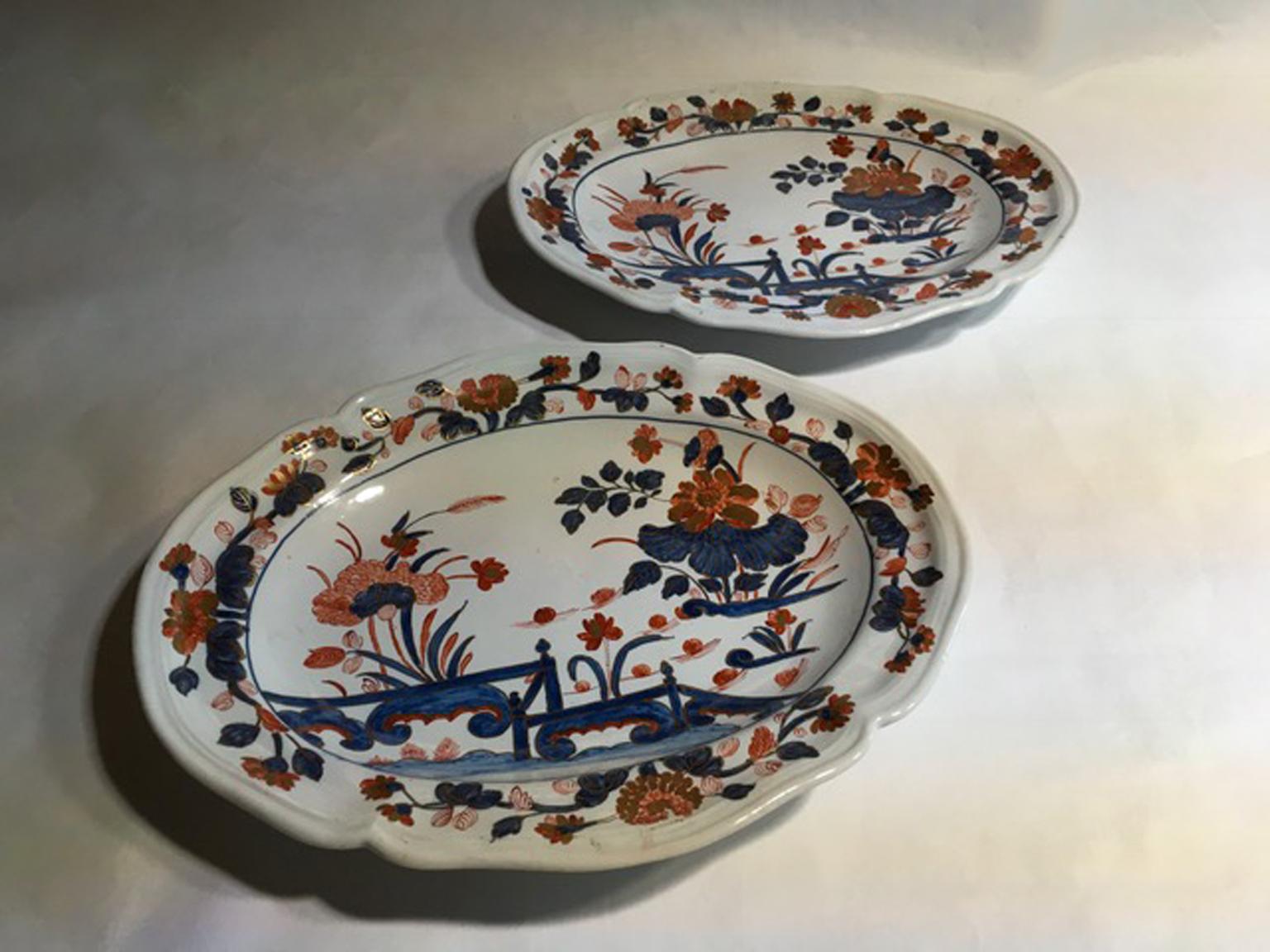 Italy Richard Ginori Mid-18th Century Pair of Porcelain Trays or Serving Dishes 9
