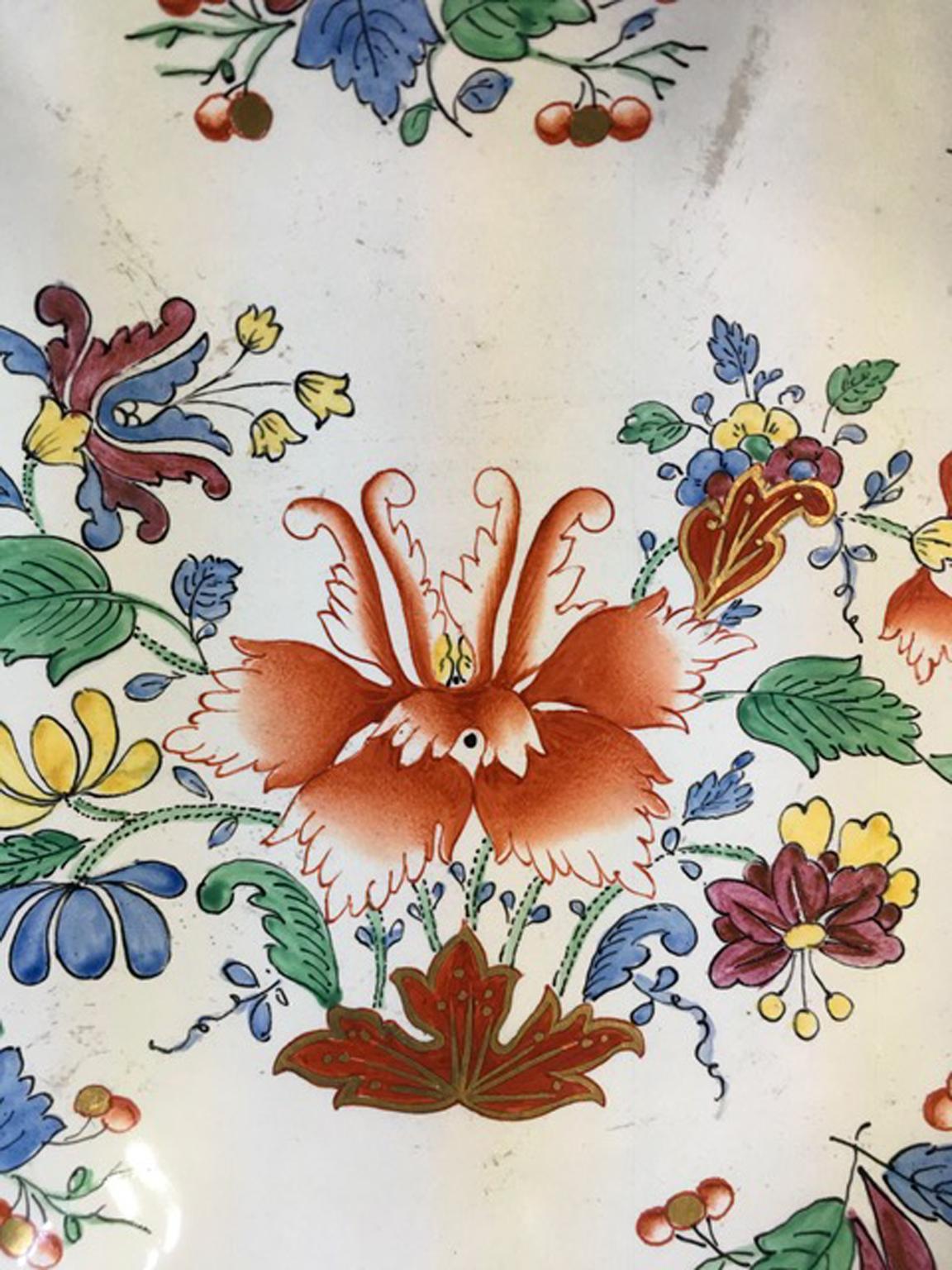 Richard Ginori, Porzellanschale mit Tulpenmotiv, handbemalt, Mitte des 18. Jahrhunderts im Angebot 3
