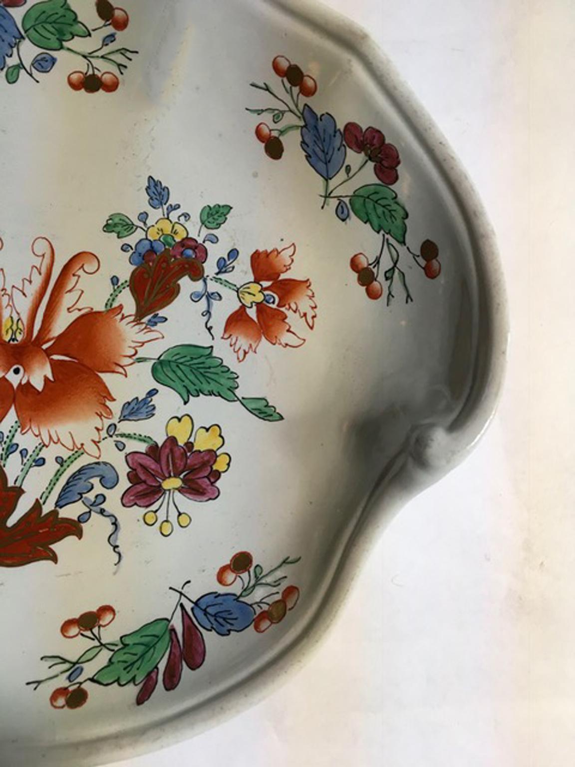 Italy Richard Ginori Mid-18th Century Porcelain Hand Painted Tulip Decor Bowl For Sale 12