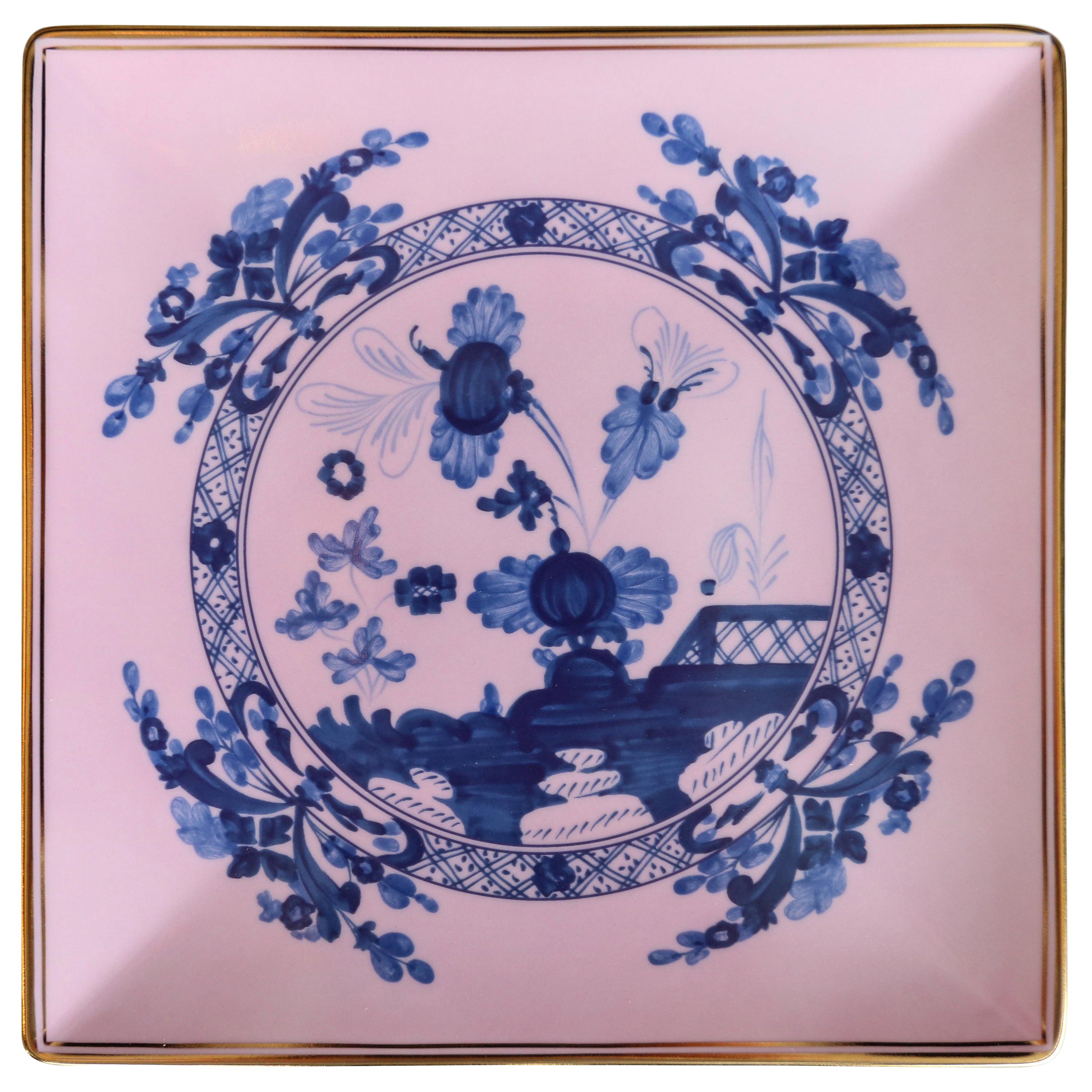 Richard Ginori Oriente Italiano Azaelea Pink Vide Poche Squared Plate