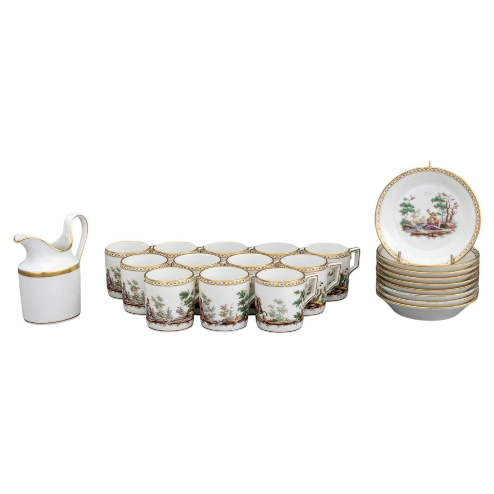 Richard Ginori "Pittoria" Pattern Porcelain Partial Demitasse Service, 22 Pieces For Sale