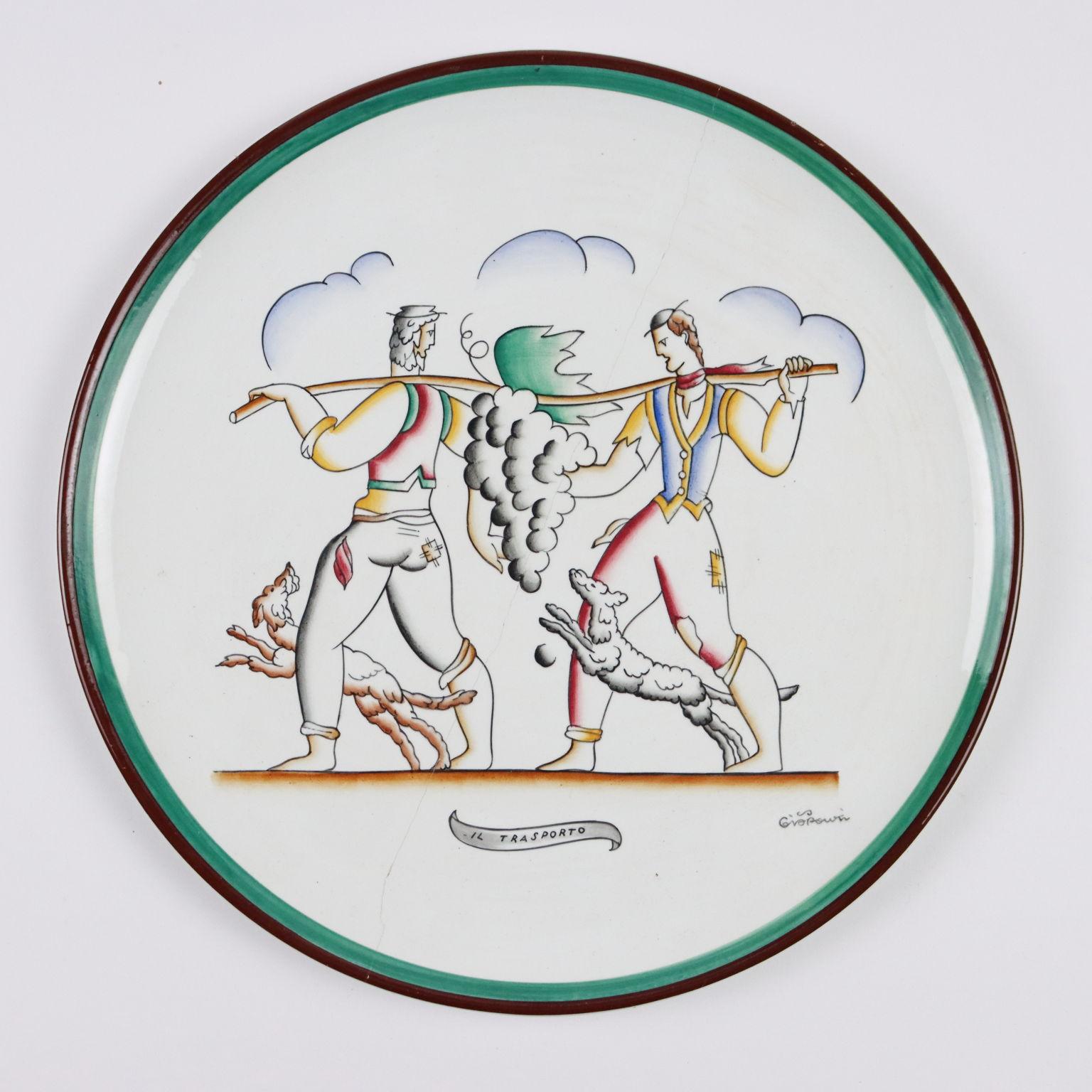 Richard Ginori Plates by Gio Ponti Ceramic Italy 1920s-1930s 1