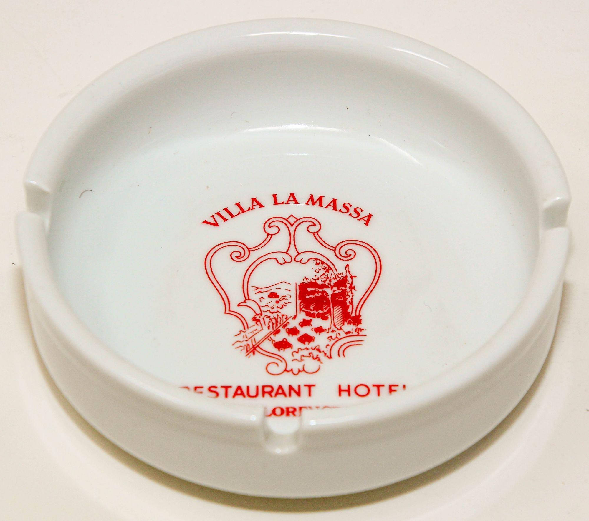 Richard Ginori Italy Porcelain Ashtray Villa La Massa Restaurant Hotel Florence.
Italian Hotel Collectible Vintage Ashtray 5-Star Villa La Massa Restaurant Hotel Lake Como Italy Porcelain dish.
Beautiful Italian Porcelain Ashtray