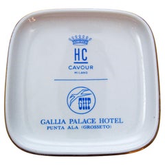 Vintage Richard Ginori Porcelain Ashtray Gallia Palace Hotel Italy Collectible Dish