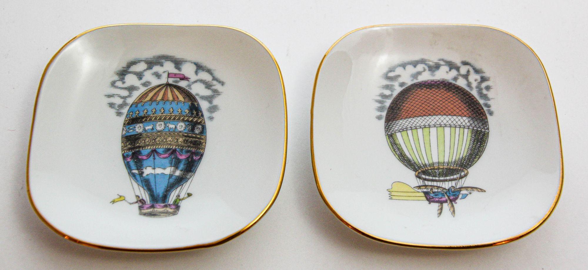 Richard Ginori Vajilla de porcelana de colección ALITALIA Airlines Globo aerostático Porcelana en venta