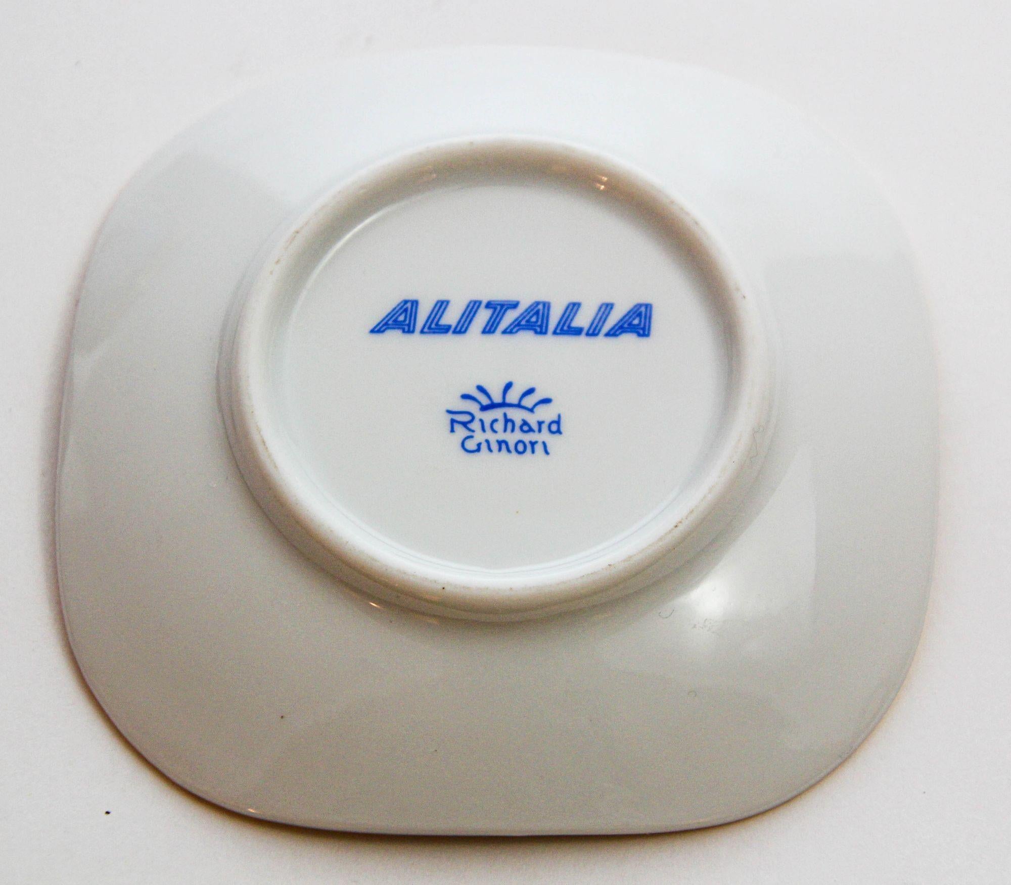 Richard Ginori Vajilla de porcelana de colección ALITALIA Airlines Globo aerostático en venta 1