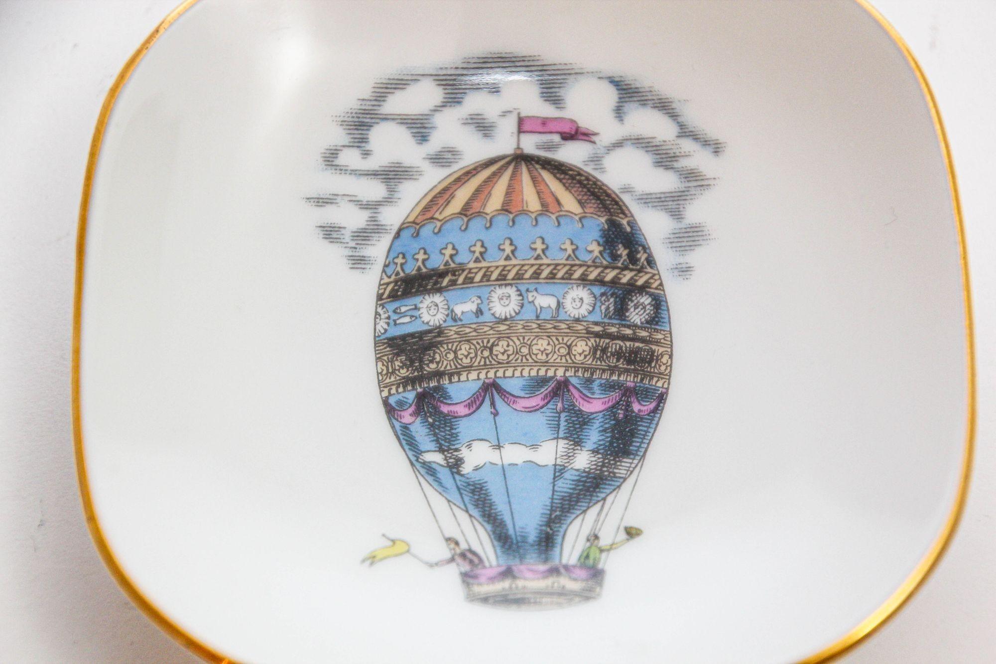 Richard Ginori Vajilla de porcelana de colección ALITALIA Airlines Globo aerostático Italiano en venta
