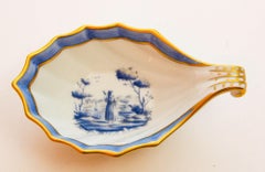 Richard Ginori Porcelain Nut Dish Pastorale Blue and White Italy 1970s