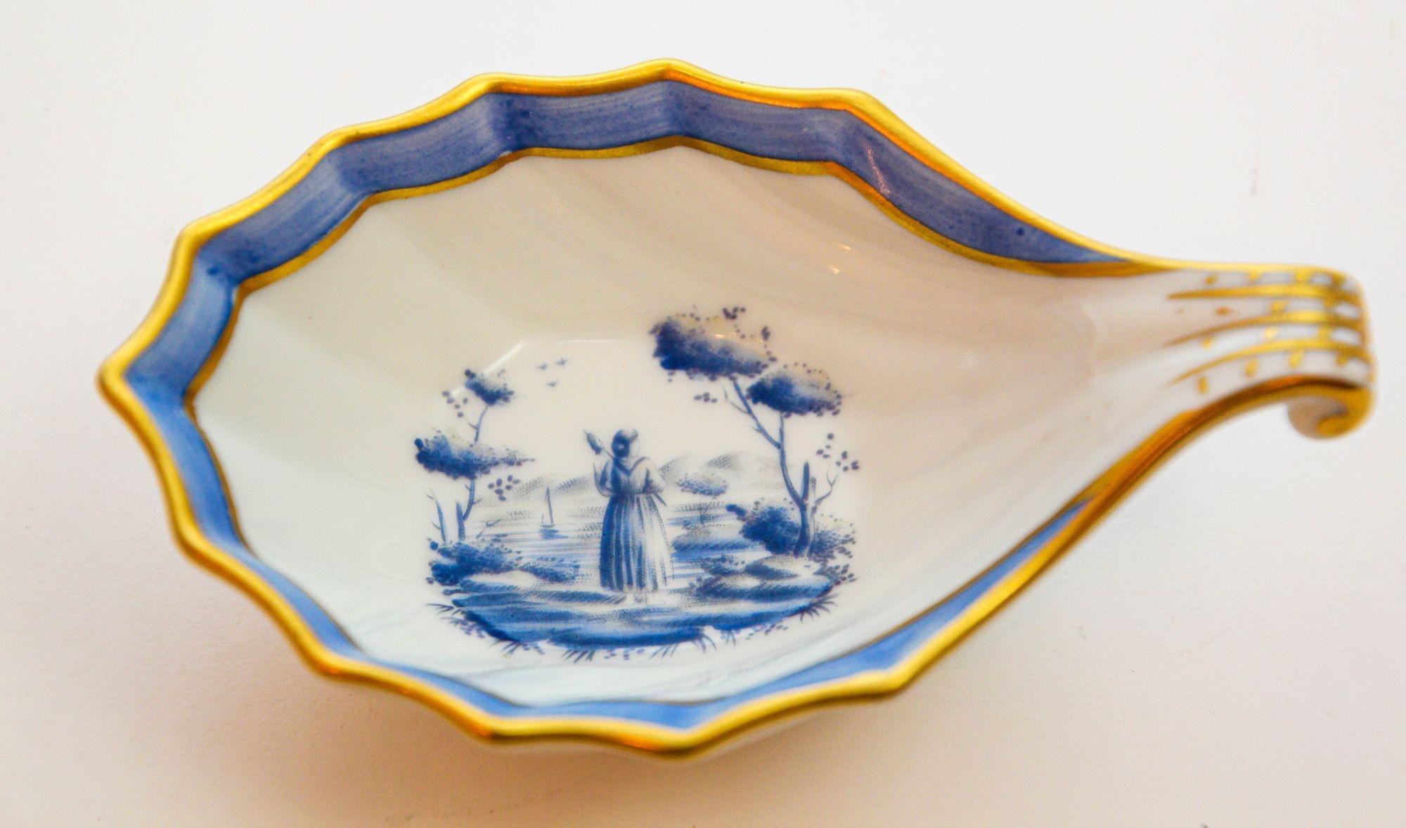 Country Richard Ginori Piatto in porcellana Pastorale Blu e Bianco Italia anni '70