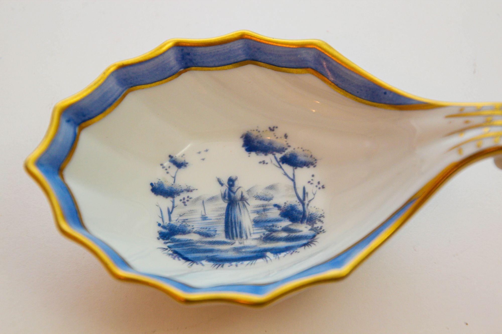 Italiano Richard Ginori Piatto in porcellana Pastorale Blu e Bianco Italia anni '70