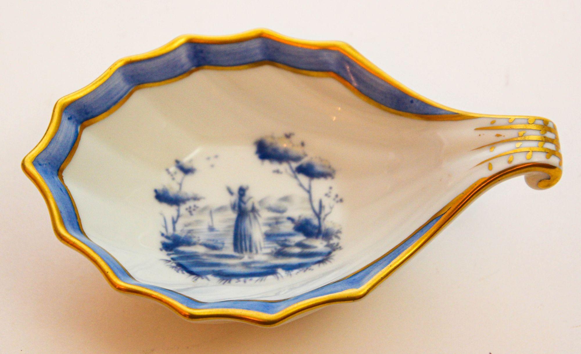 Fatto a mano Richard Ginori Piatto in porcellana Pastorale Blu e Bianco Italia anni '70