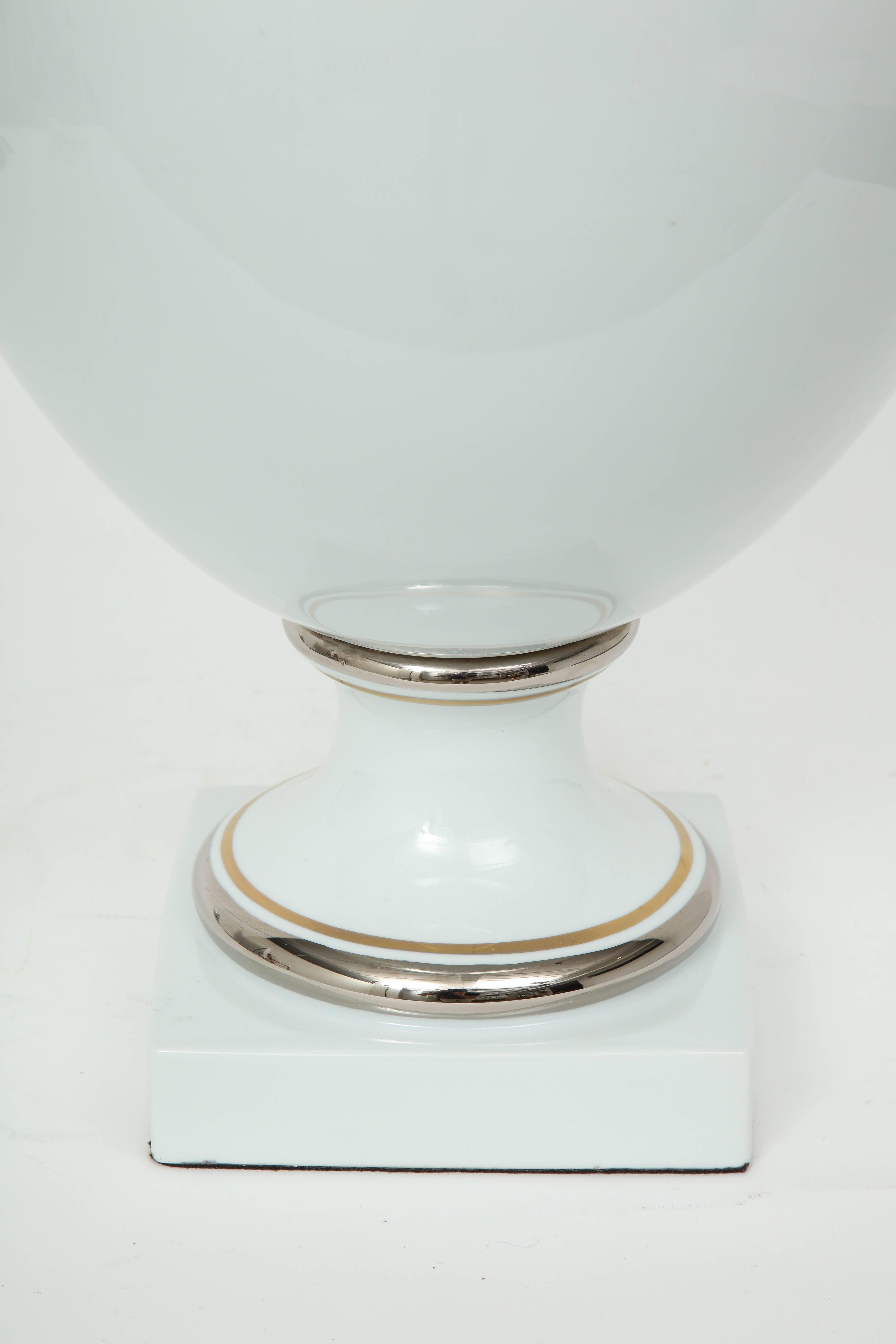 Italian Richard Ginori White Porcelain Lamps