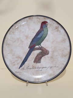 Richard Ginori Porcelain "Perroquets" Set of Two Wall Plates, Italy, 2019