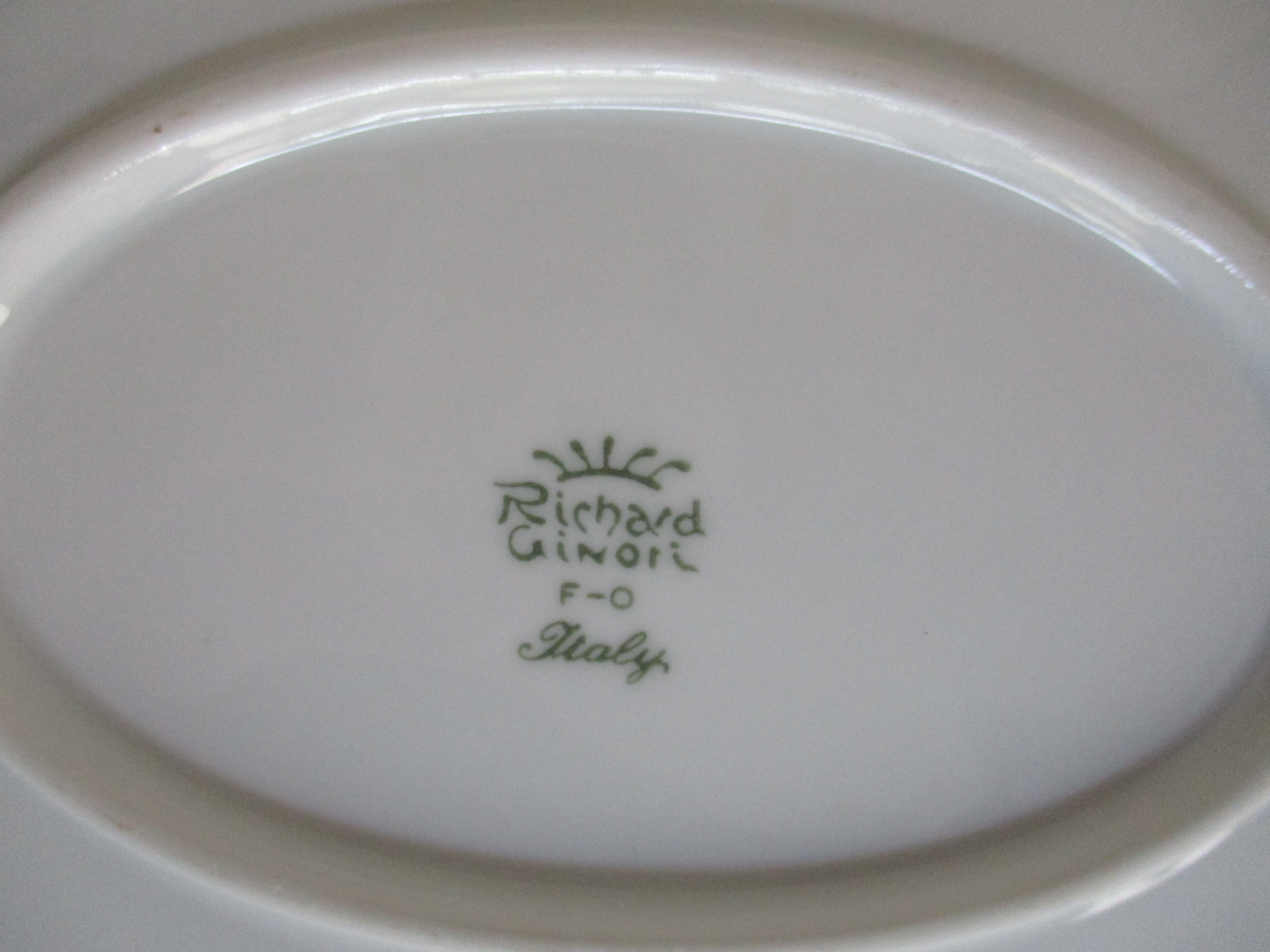 Porcelain Richard Ginori Serving Plates And Saucepan, Italy For Sale