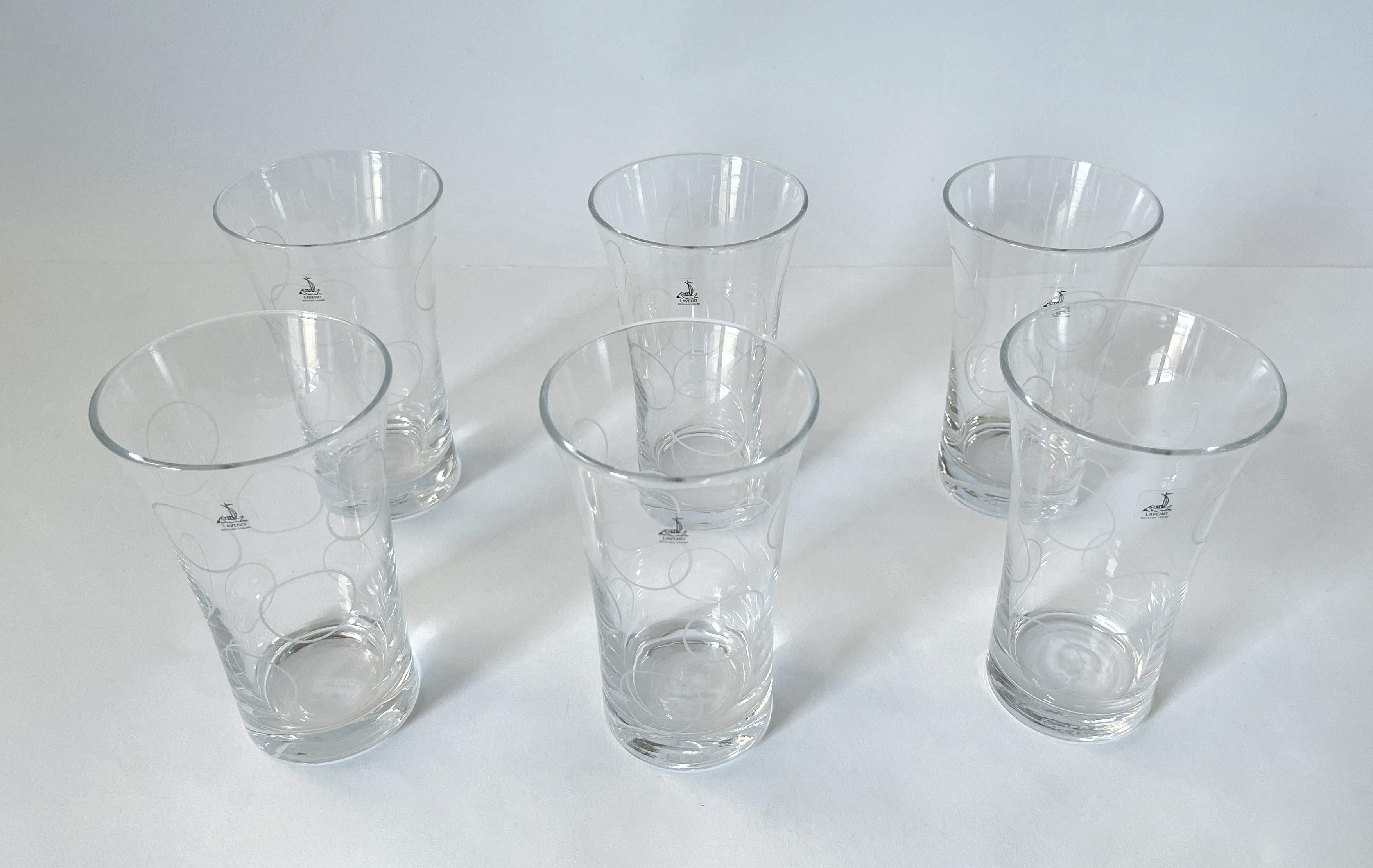 italien RICHARD GINORI Set de 6 gobelets en verre