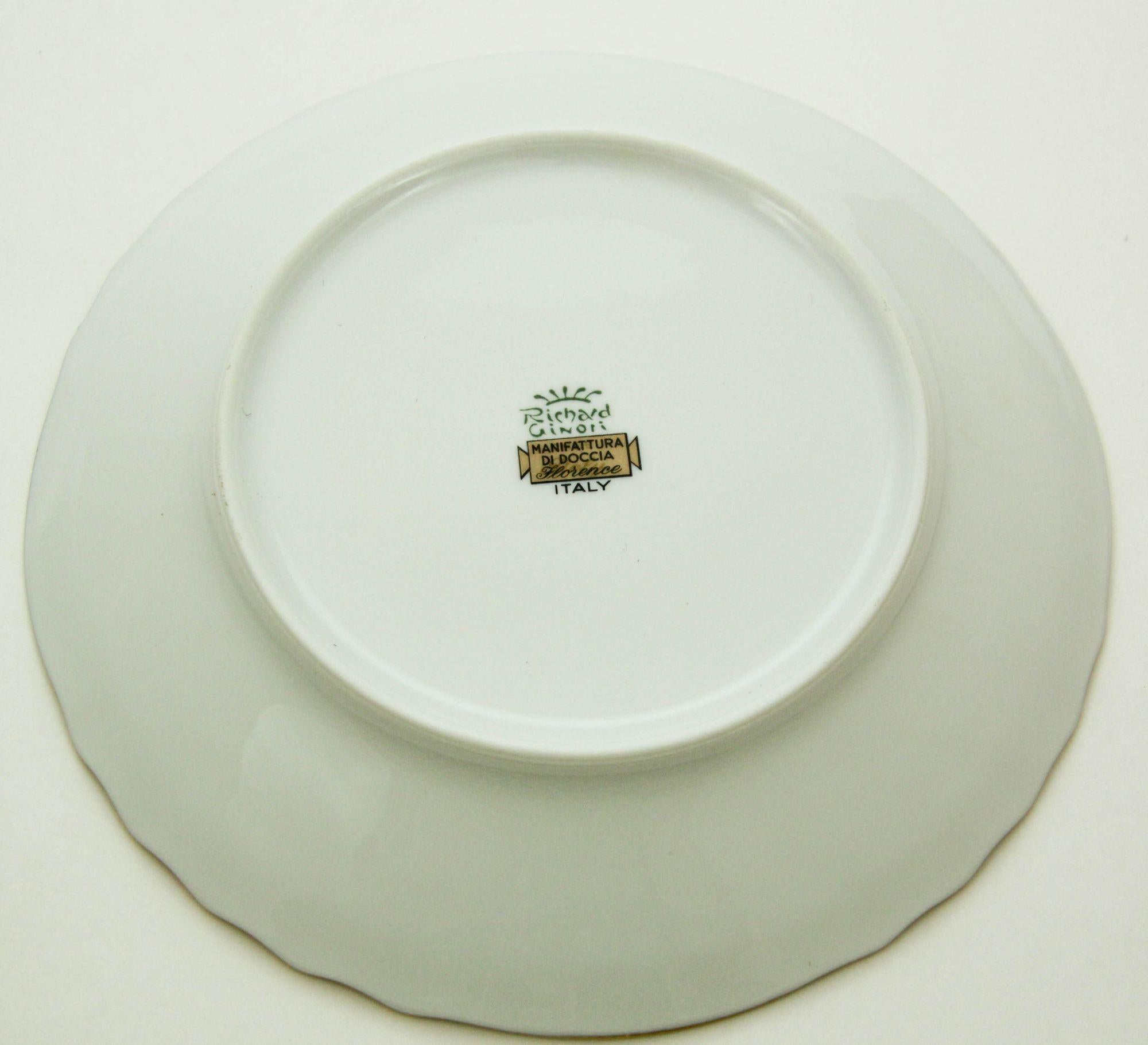 Richard Ginori SIENA Platos de porcelana Diseño Gallos Florencia ITALIA en venta 2