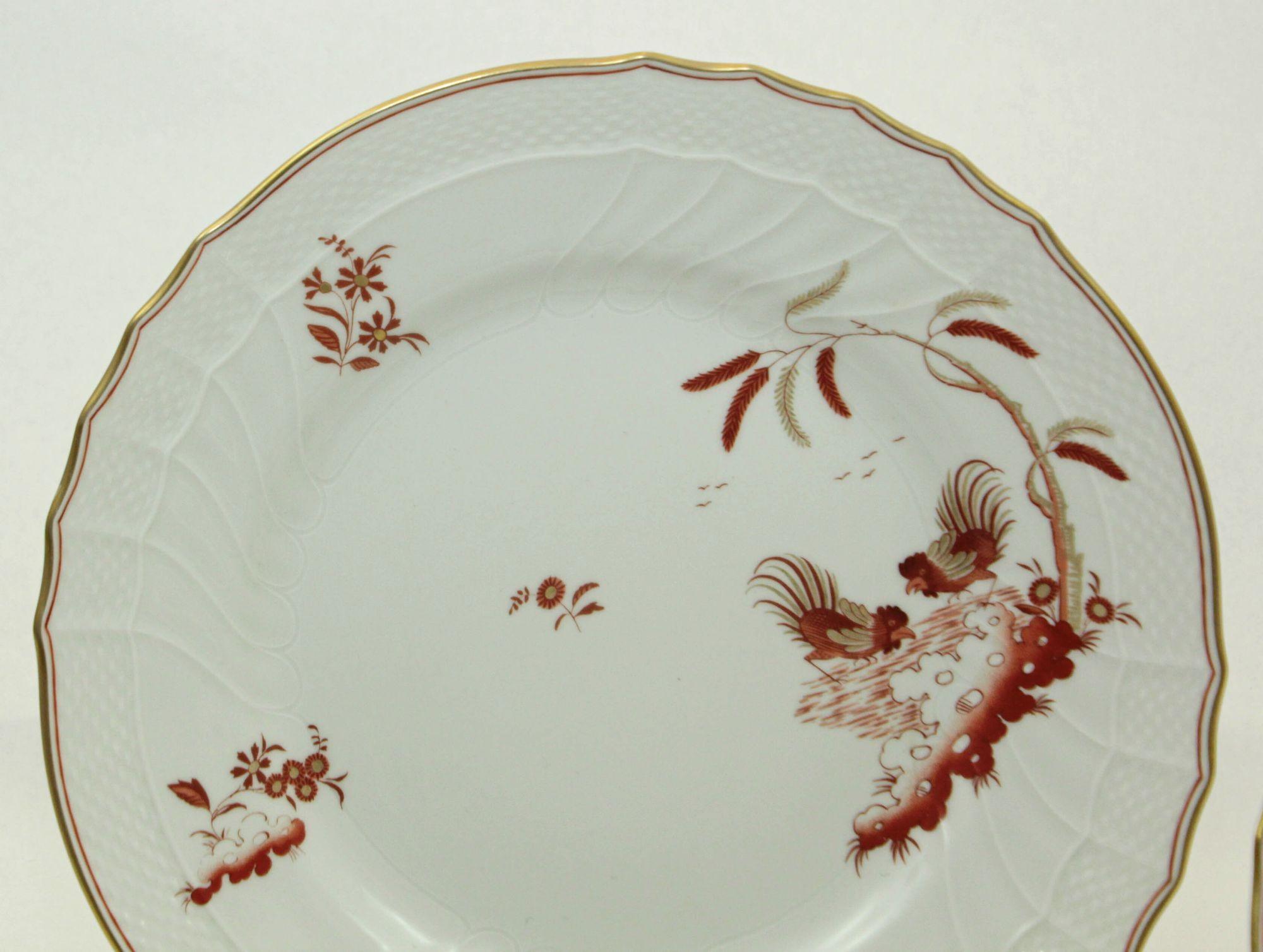 Richard Ginori SIENA Platos de porcelana Diseño Gallos Florencia ITALIA Hecho a mano en venta