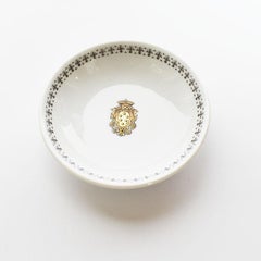 Richard Ginori Small Round Decorative Gold and White Dish, Italy