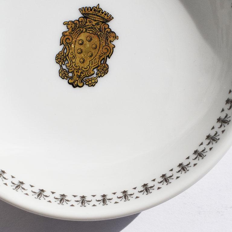 20th Century Richard Ginori Small Round Decorative Gold and White Dish, Italy