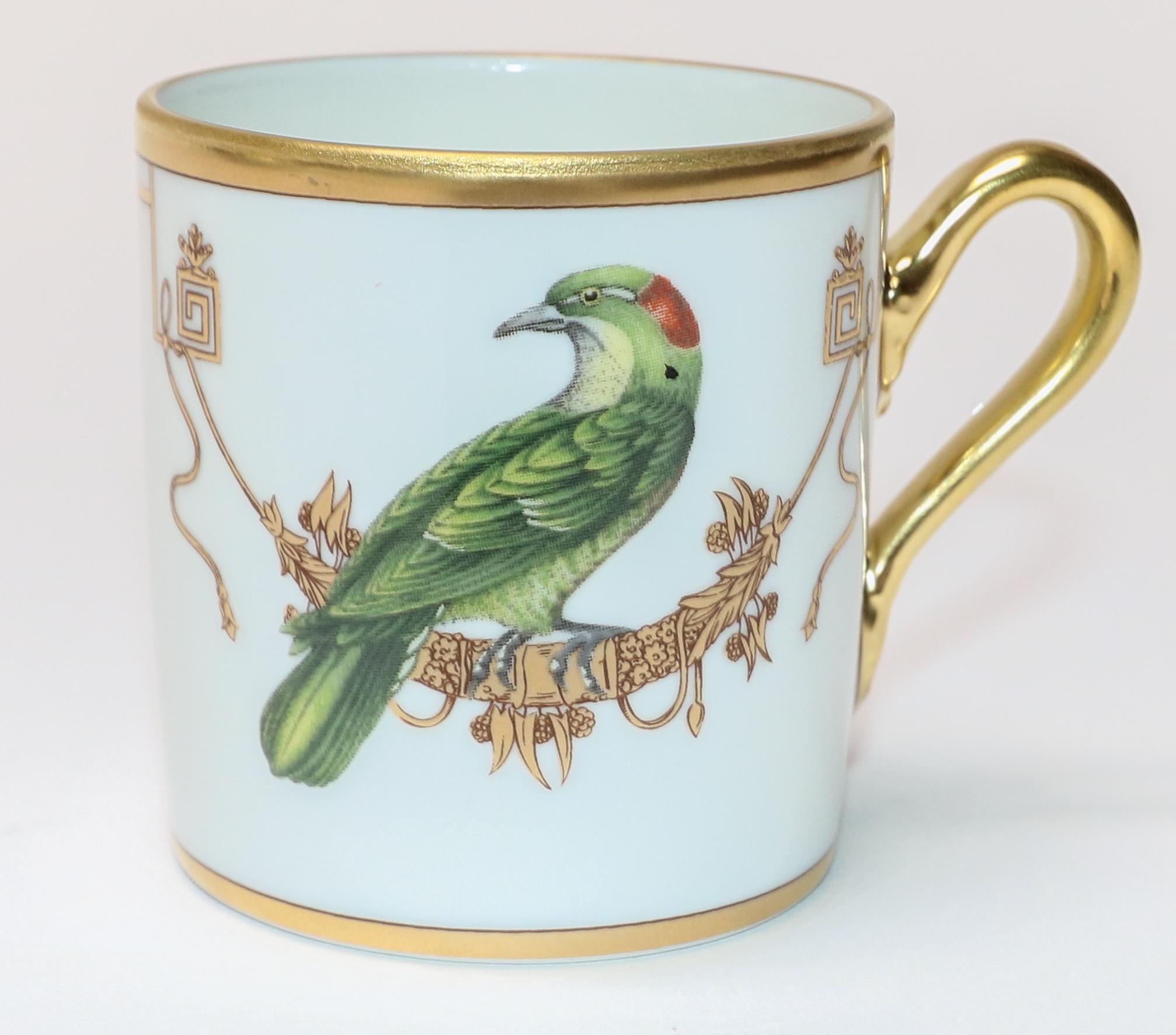 Porcelain Richard Ginori Voliere Martin-Pecheur Coffee Cup