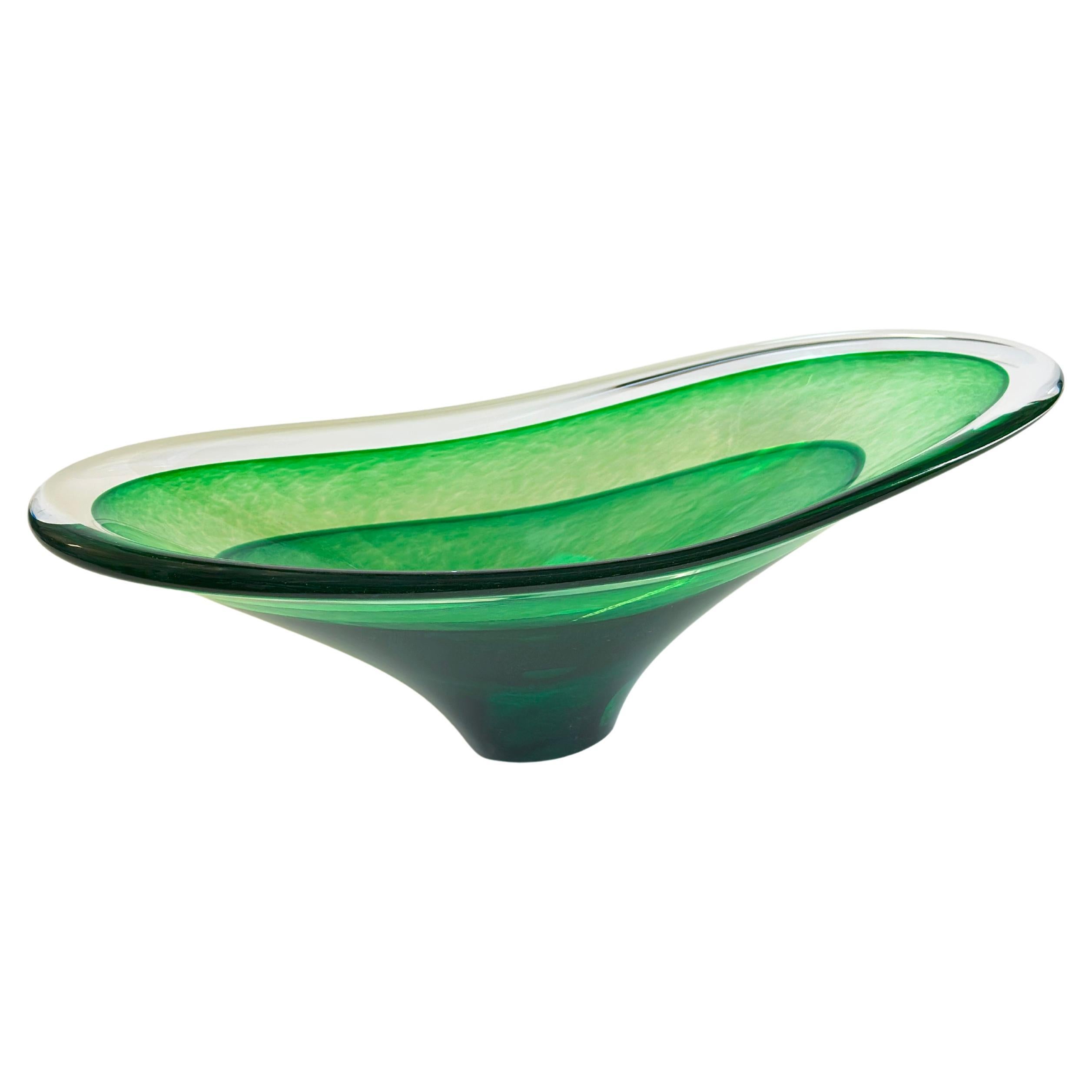 Ciotola in vetro artistico "Saturn" di Richard Glass per Teign Valley Glass, Inghilterra, anni 2000 ca. in vendita
