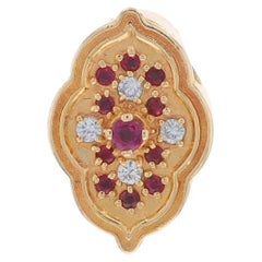 Charm a scorrimento con diamante e rubino Richard Glatter - Oro giallo 14k rotondo .53ctw
