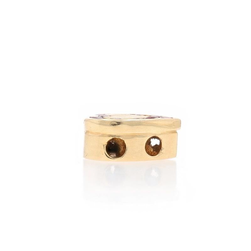 Round Cut Richard Glatter Ruby Vintage Heart Slide Charm Yellow Gold 14k Round .60ctw Love