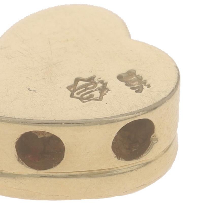 Richard Glatter Ruby Vintage Heart Slide Charm Yellow Gold 14k Round .60ctw Love In Excellent Condition In Greensboro, NC