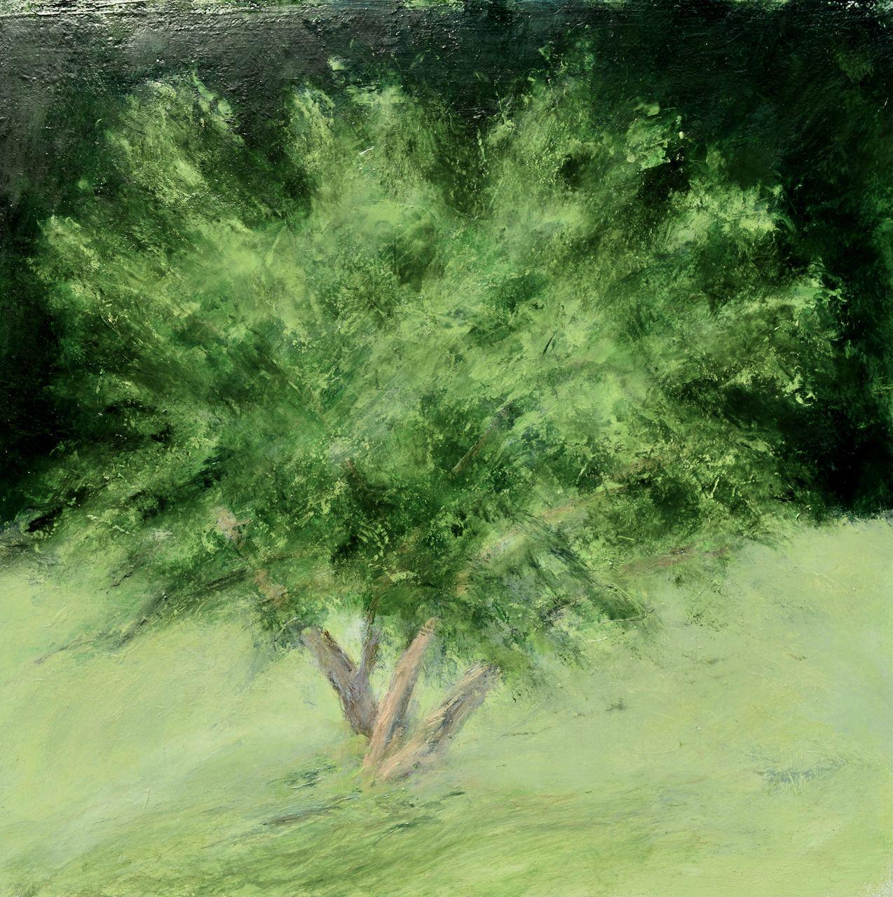 Albero fantasma # 5, Pittura, Olio su pannello di Wood - Painting di Richard Gombar