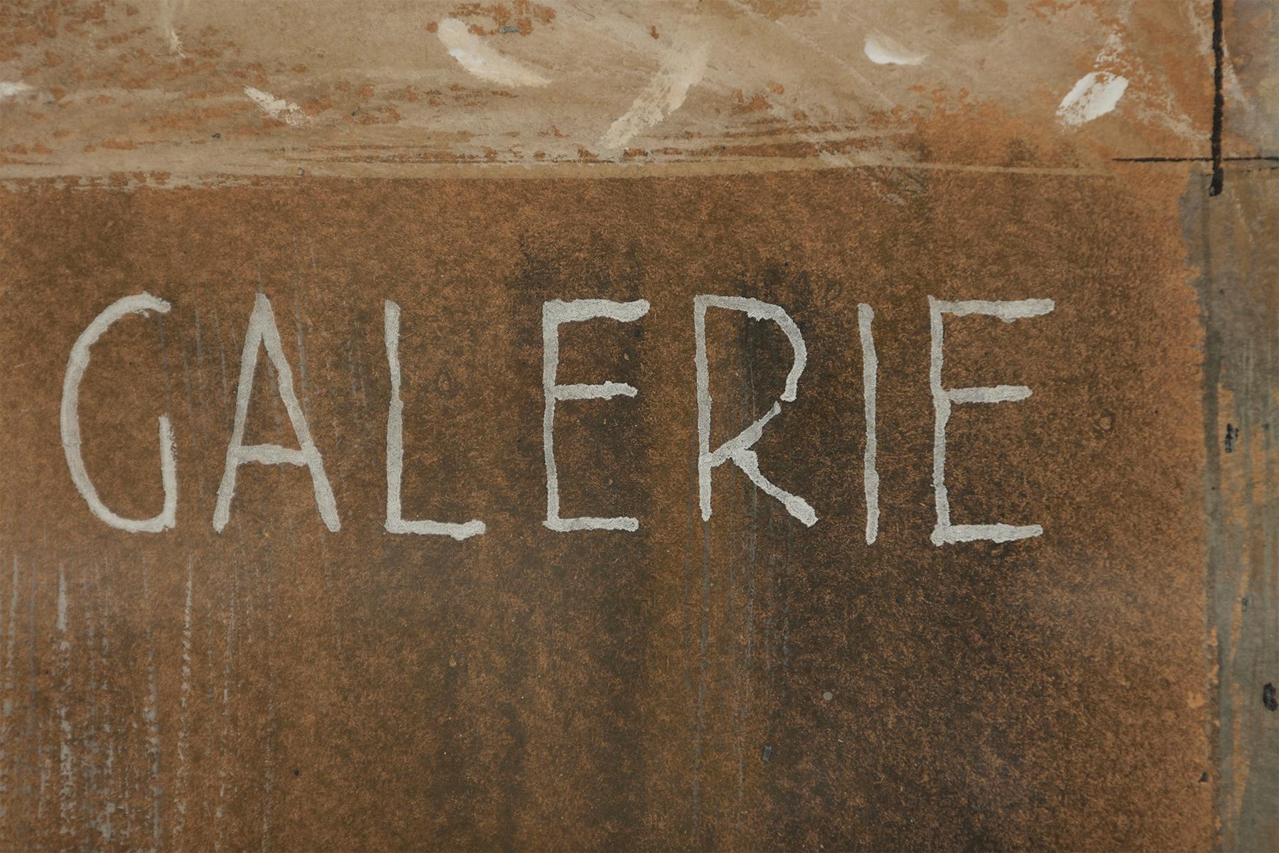 Galerie, Figurale abstrakte Ansicht eines Gebäudes, Künstler der Cleveland-Schule aus der Jahrhundertmitte im Angebot 2