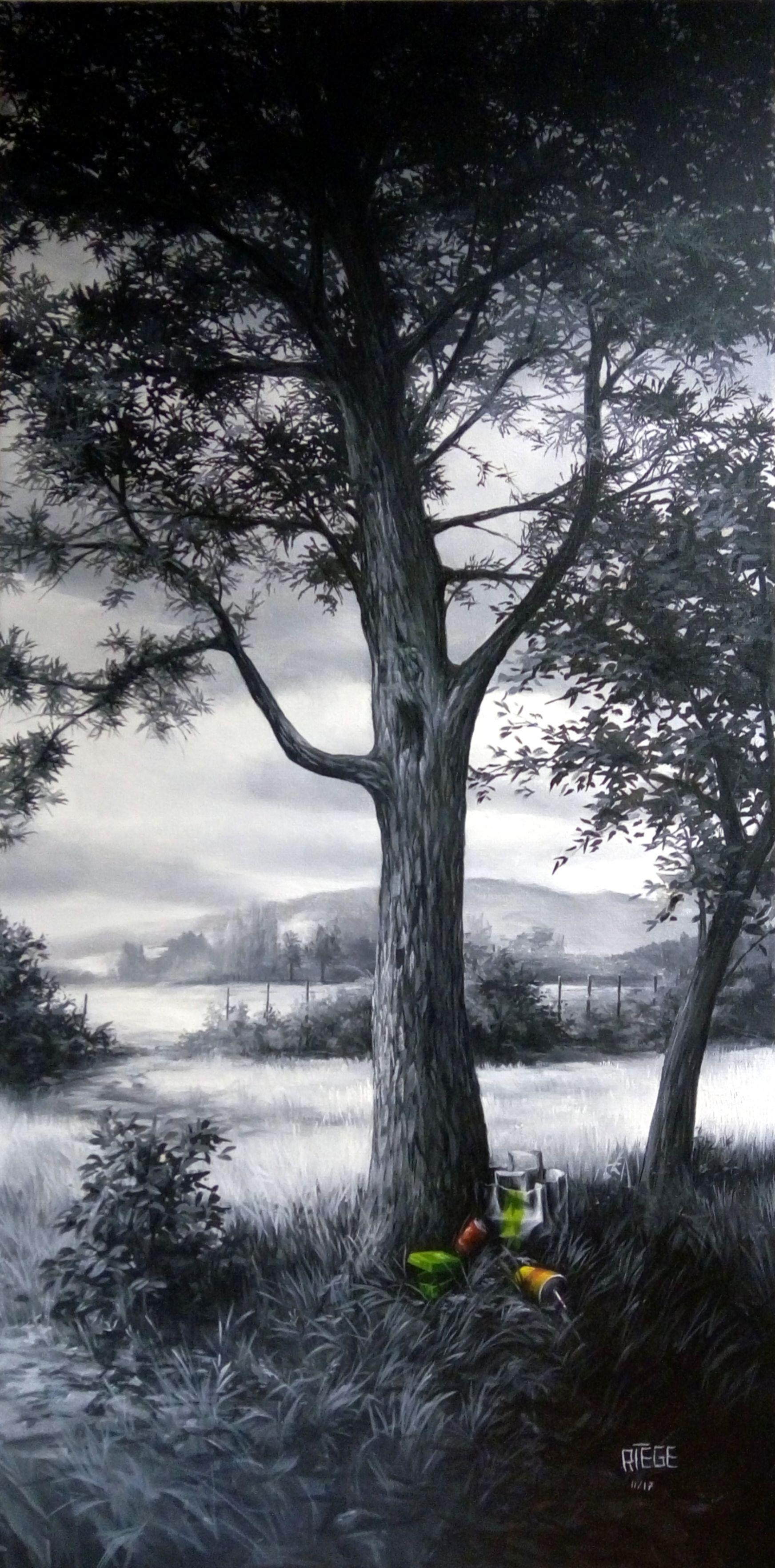 Pausa para comer - Painting Contemporáneo de Richard Gosselin-Riege