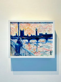 Big Ben from Southbank - original impressionism cityscape - contemporary Art